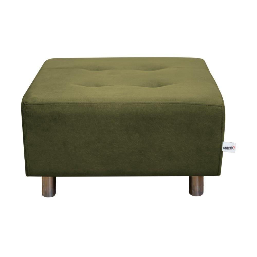 Puff Para Sala Com Pés Com Alumínio Nero Veludo Chumbo - 7