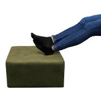 Puff Para Sala Com Pés Com Alumínio Nero Veludo Chumbo - 3