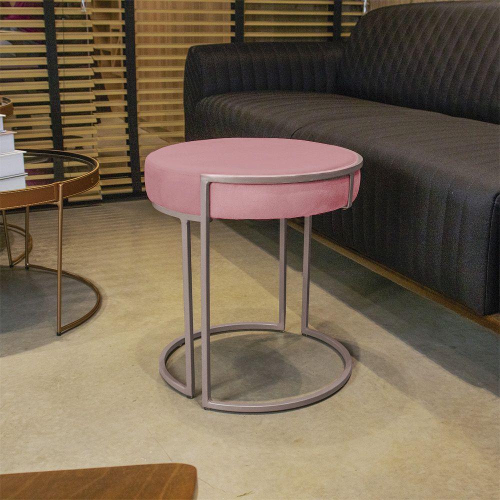 Puff Love Suede Rose Base Industrial Cobre D´rossi - 4