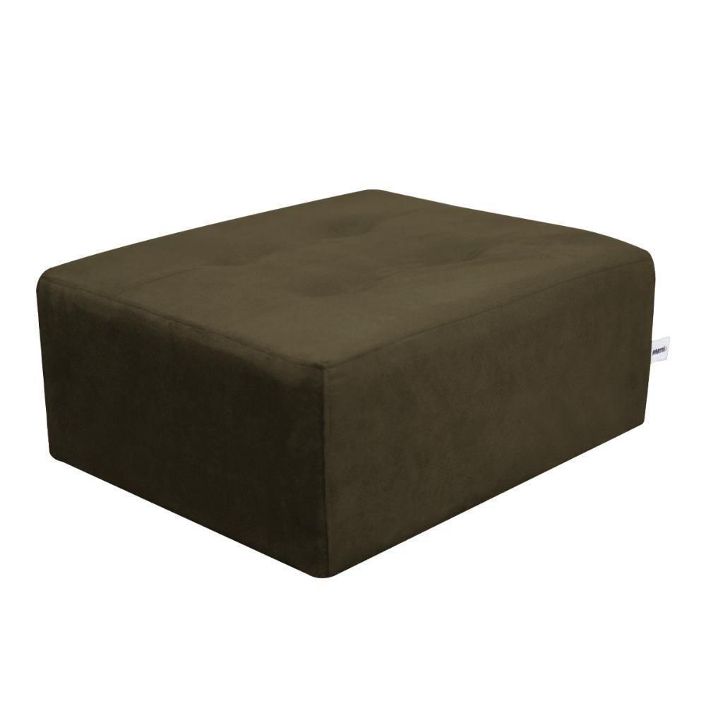 Puff Para Sala Com Pés Com Alumínio Veludo Marrom Escuro - 5