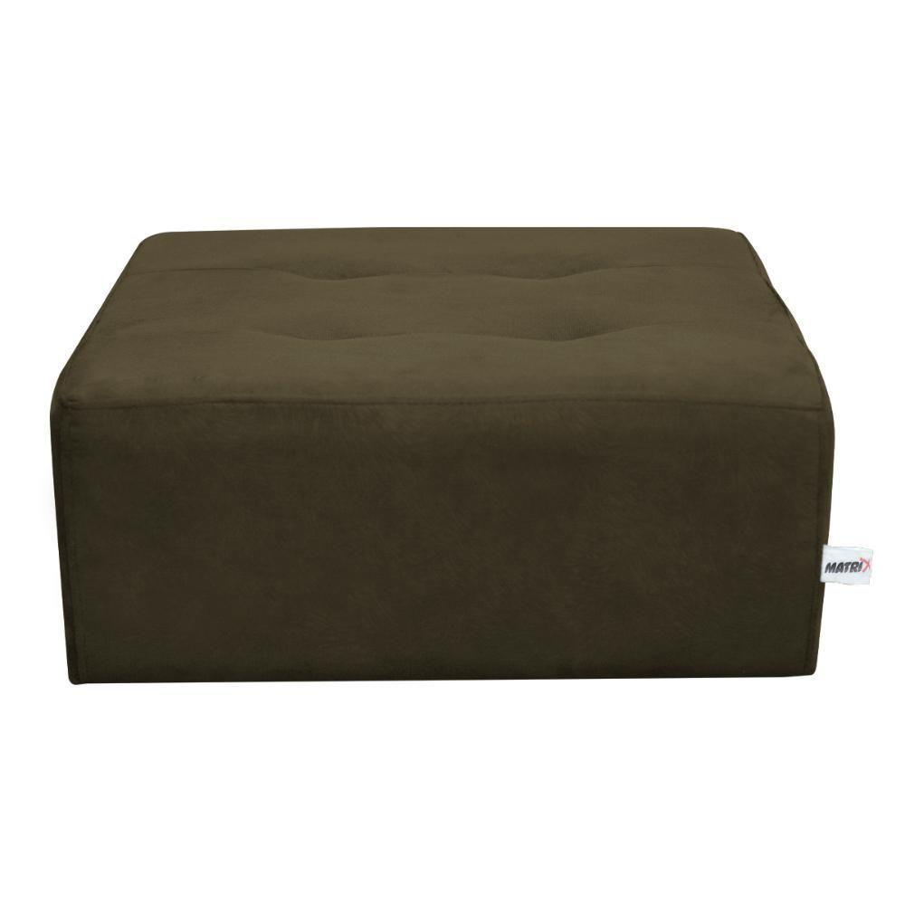 Puff Para Sala Com Pés Com Alumínio Veludo Marrom Escuro - 6