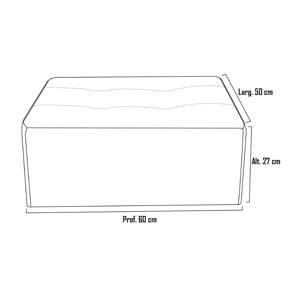 Puff Para Sala Com Pés Com Alumínio Veludo Marrom Escuro - 10