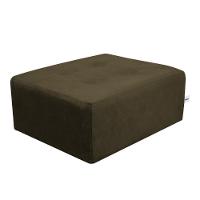 Puff Para Sala Com Pés Com Alumínio Veludo Marrom Escuro - 5