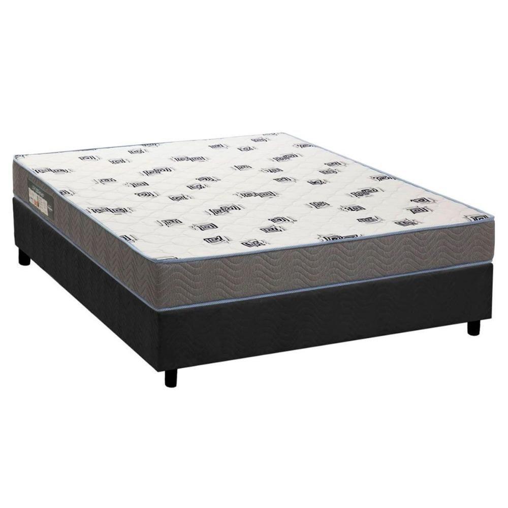 Cama Box Casal: Colchão Espuma D33 Ortobom Light Saúde + Base CRC Suede Gray(138x188) - 1