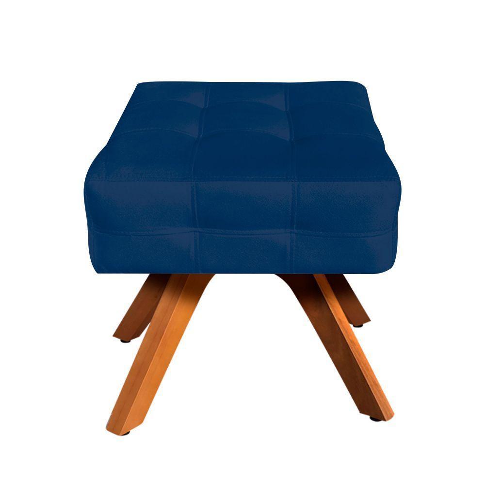 Puff Giratório Elisa Suede Base Madeira D´rossi Azul Marinho - 7