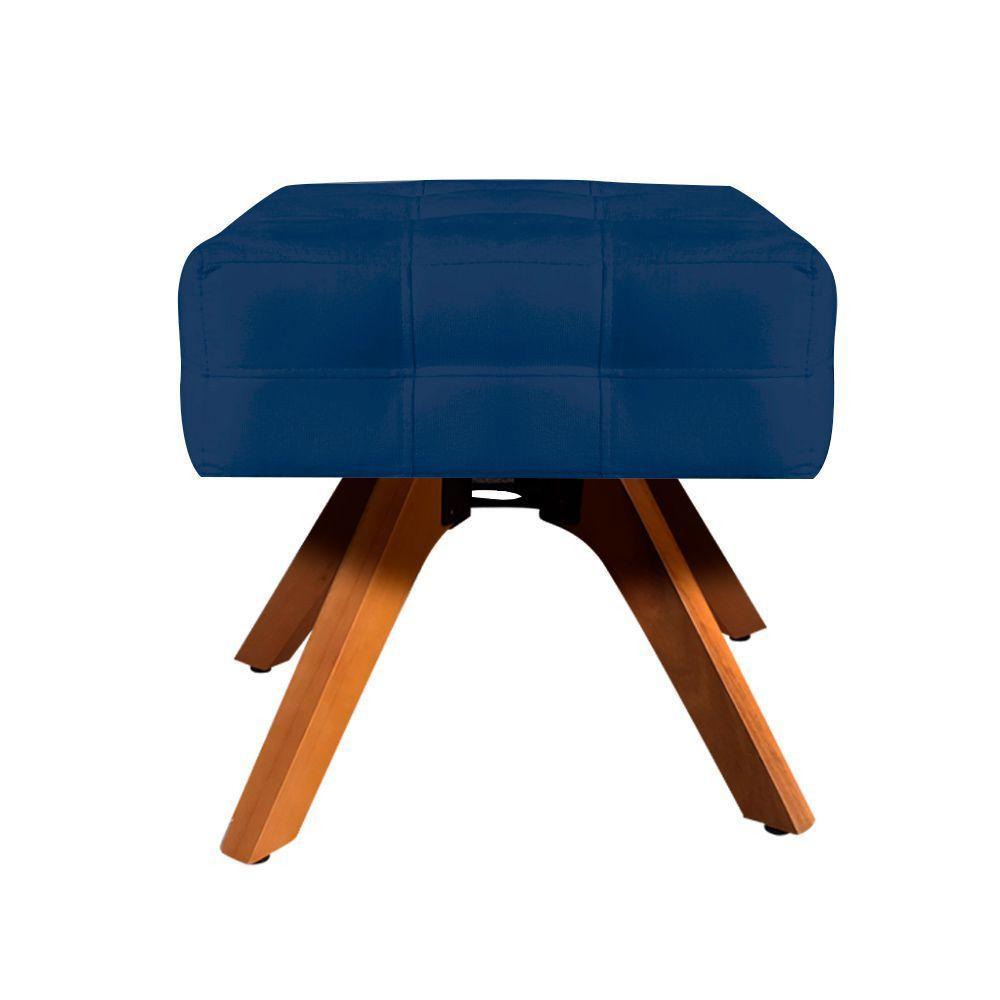 Puff Giratório Elisa Suede Base Madeira D´rossi Azul Marinho - 10
