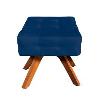 Puff Giratório Elisa Suede Base Madeira D´rossi Azul Marinho - 7