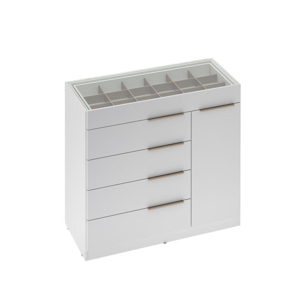 Cômoda Lume Com Porta Jóia 5 Gavetas Demartêz Branco - 1