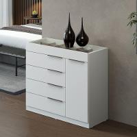 Cômoda Lume Com Porta Jóia 5 Gavetas Demartêz Branco - 3