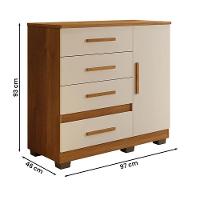 Comoda New Florença Quarto Com 4 Gavetas E 1 Porta Cinamomo/off White Cinamomo/off White - 4