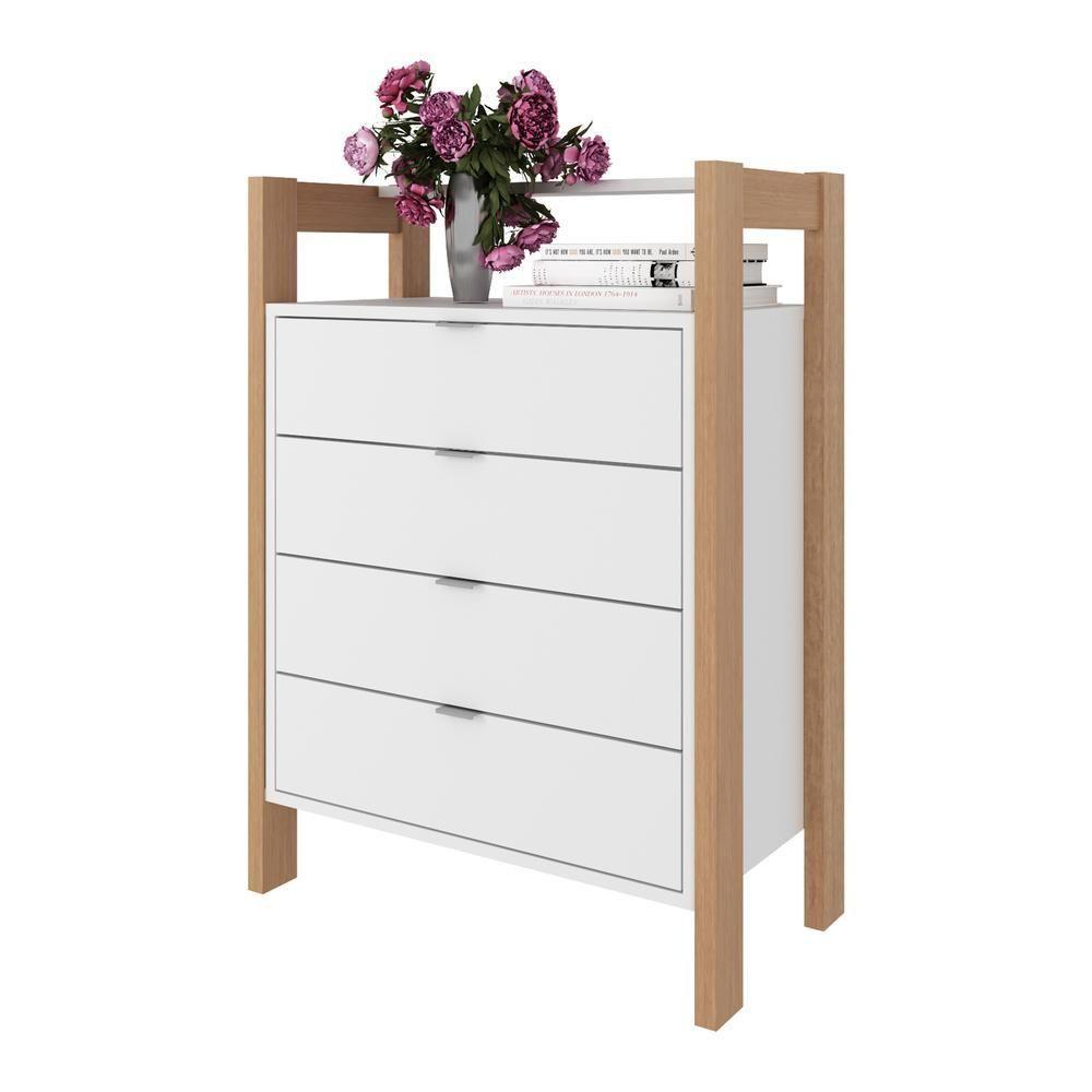 Gaveteiro Com 4 Gavetas Multimóveis Cr25006 Branco/amêndoa - 5