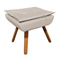 Puff Decorativo Opala Corino Pés Palito D´rossi Bege - 3