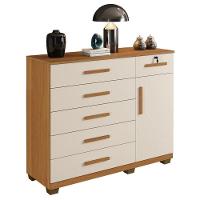 Comoda Milão Quarto Com 6 Gavetas E 1 Porta Cinamomo/off White Cinamomo/off White - 1