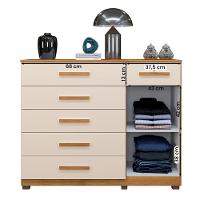 Comoda Milão Quarto Com 6 Gavetas E 1 Porta Cinamomo/off White Cinamomo/off White - 3