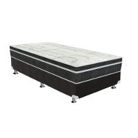 Cama Box Solteiro: Colchão Molas Bonnel Orthoflex Venezia + Base Crc Suede Black(78X188) - 1