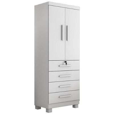 Guarda Roupa New Maia Quarto Com 4 Gavetas E 2 Portas Branco Branco