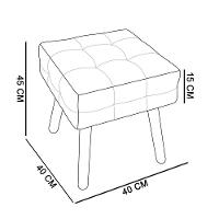 Puff Elisa Suede Verde Pés Palito Castanho