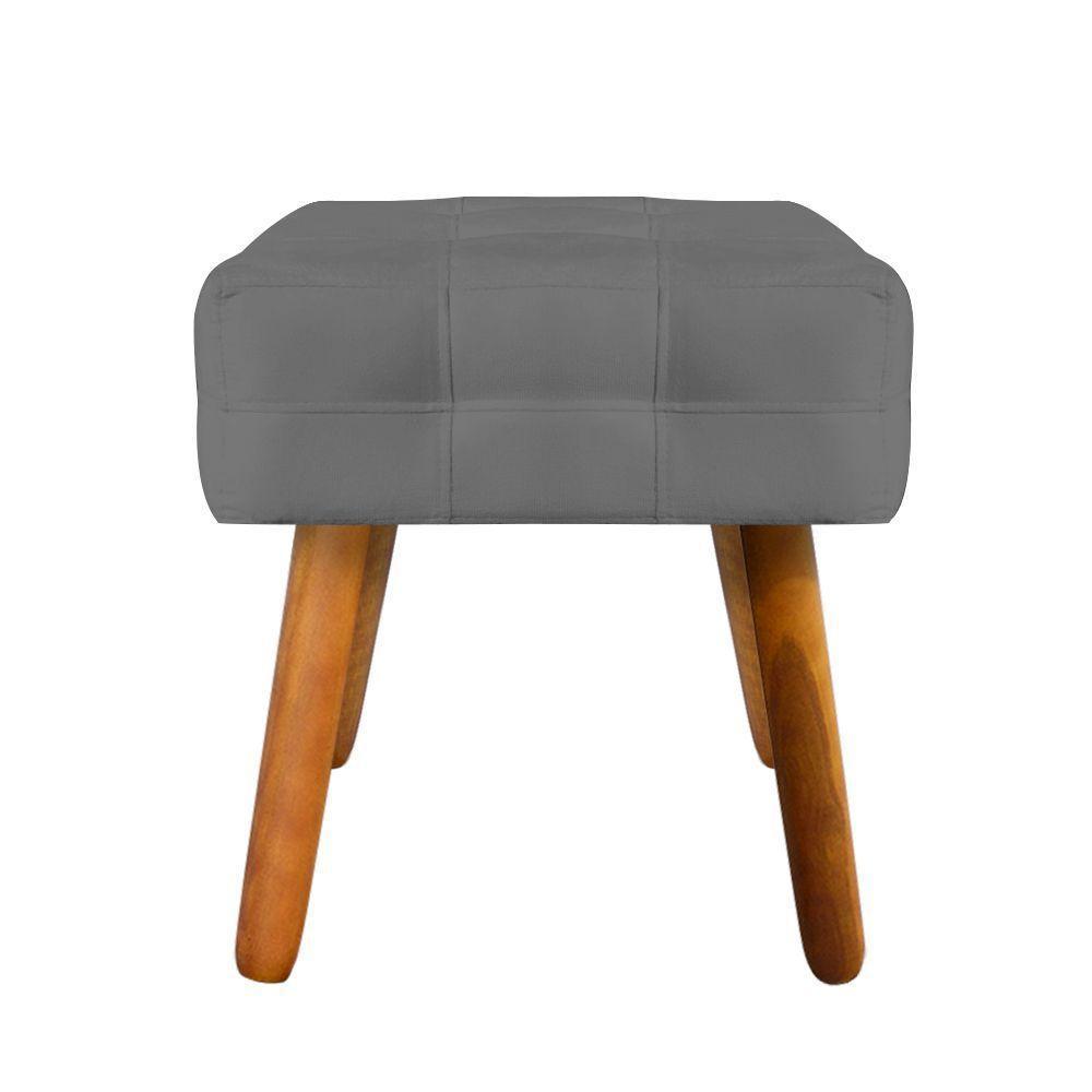 Puff Elisa Suede Grafite Pés Palito Castanho - 3