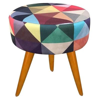 Puff Redondo Lavínia Triângulo Pês Palito