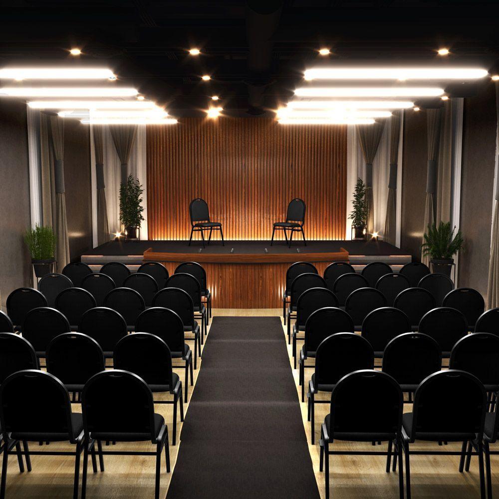 Kit 10 Cadeiras Hoteleiras Auditório Empilhável Preto - 6