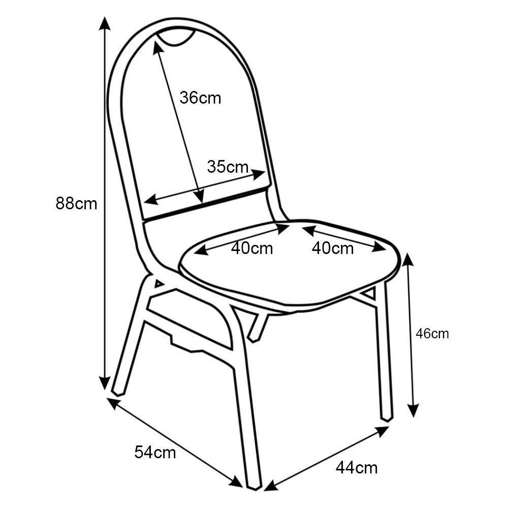 Kit 10 Cadeiras Hoteleiras Auditório Empilhável Preto - 8