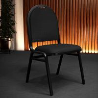 Kit 10 Cadeiras Hoteleiras Auditório Empilhável Preto - 5