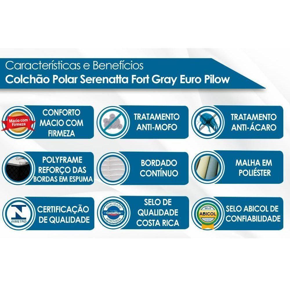 Cama Box Baú Queen: Colchão Molas Ensacadas Polar MasterPocket Serenatta + Base CRC Suede Gray(158x198) - 3