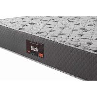 Cama Box Baú Queen: Colchão Espuma Herval D28 Black Double Face + Base CRC Suede Gray(158x198)