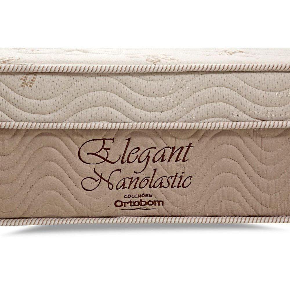 Cama Box Baú Queen: Colchão Molas Bonnel Ortobom Nanolastic Elegant + Base CRC Courano White(158x198) - 2