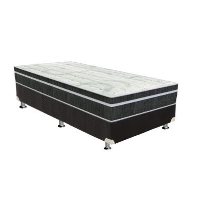 Cama Box Solteiro: Colchão Molas Orthoflex Bonnel Venezia + Base Crc Suede Black(78X188)