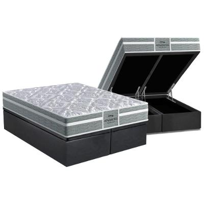 Cama Box Baú Queen: Colchão Ortopédico Probel D28 / EP Firmepedic ProDormir Advanced Tech1000 Plus + Base CRC Suede Gray(158x198)