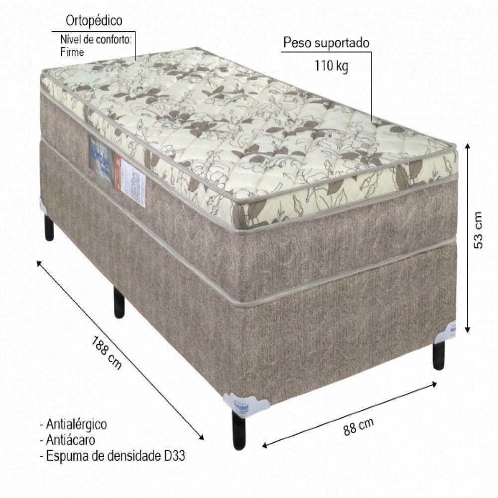 Conjunto Solteiro 088x188x53cm Floral Ortopédico C/Branco - 2