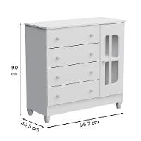 Quarto De Bebê Guarda Roupa Com Gavetas Cômoda Branco - 6