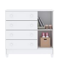 Quarto De Bebê Guarda Roupa Com Gavetas Cômoda Branco - 7