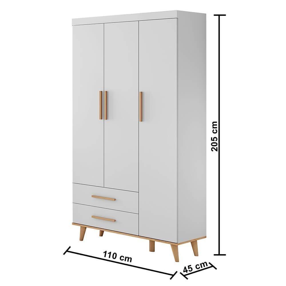 Quarto De Bebê Berço 3 Em 1 Guarda Roupa Cômoda Branco - 2