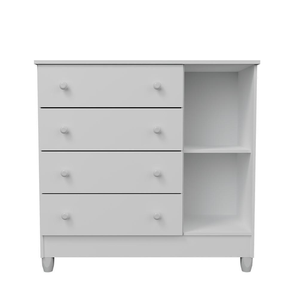 Quarto De Bebê Completo Berço 3 Em 1 Roupeiro Cômoda Branco - 5