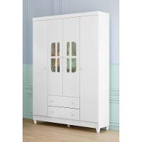 Quarto De Bebê Completo Berço 3 Em 1 Roupeiro Cômoda Branco