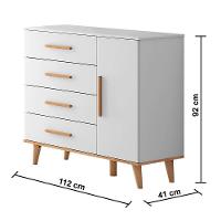 Quarto De Bebê Guarda Roupa Com Gavetas Cômoda Branco Fosco - 5