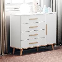 Quarto De Bebê Guarda Roupa Com Gavetas Cômoda Branco Fosco - 7