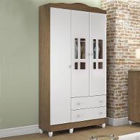 Quarto De Bebê Guarda Roupa Berço 3 Em 1 Lila Branco