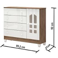 Quarto De Bebê Selena Berço 3 Em 1 Lila Cômoda Branco - 2