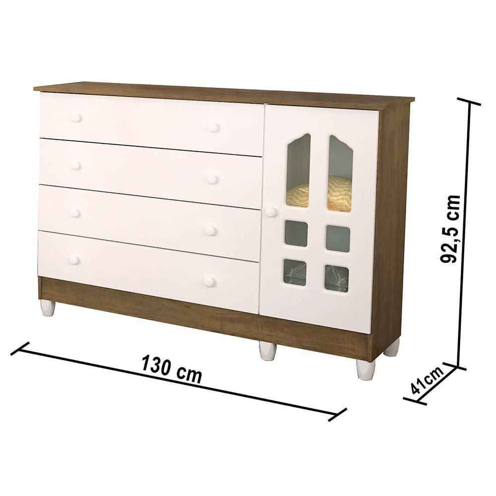 Quarto De Bebê Gran Selena Berço 3 Em 1 Lila Cômoda Branco - 2