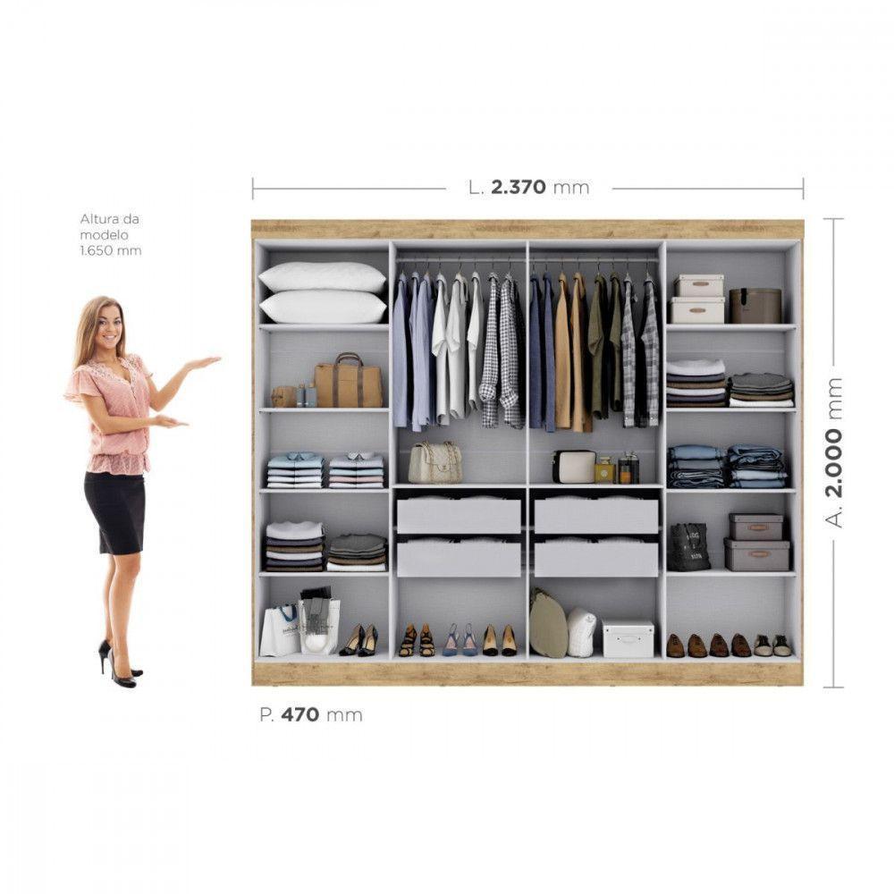 Guarda Roupa Casal Paris 8 Portas Mdp Cappuccino Onix Maxel Cappuccino/onix - 2