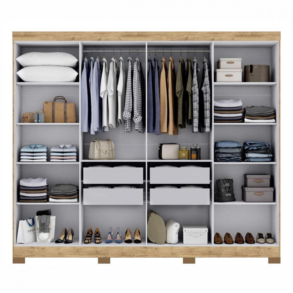Guarda Roupa Casal Paris Com Pés 8 Portas Mdp Cappuccino Onix Maxel Cappuccino/onix - 2