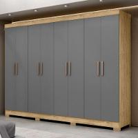 Guarda Roupa Casal Paris Com Pés 8 Portas Mdp Cappuccino Onix Maxel Cappuccino/onix - 3