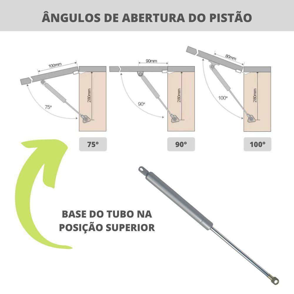 Pistão Mola Gás Amortecedor Porta Móveis Armários 784N/80Kgf - 8