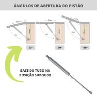 Pistão Mola Gás Amortecedor Porta Móveis Armários 784N/80Kgf - 8