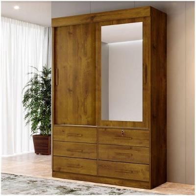 Roupeiro 2 Portas 6 Gavetas Vision Rovere Rustico