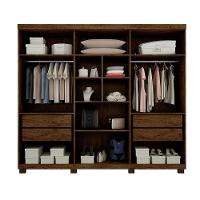 Roupeiro 6 Portas 4 Gavetas Master Avelã Ipê Com Off White - 7