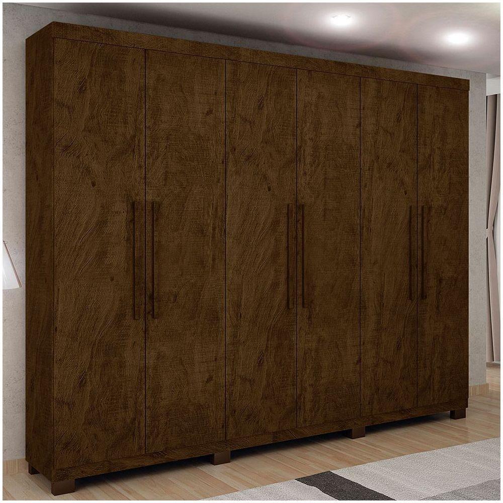 Roupeiro 6 Portas 4 Gavetas Master Avelã Ipê - 1